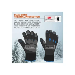 ProFlex 818WP Performance Thermal Waterproof Utility Gloves, Black, Medium (17383)
