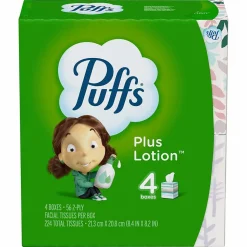 Puffs Plus Lotion Facial Tissue, 2-ply, 56 Tissues/Box, 24 Boxes/Carton (34899)