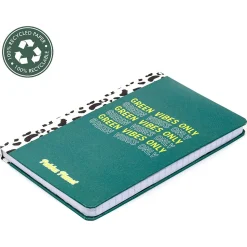 Pukka Pad Green Vibes Only Notebook, 5.28" x 8.46", Wide-Ruled, 96 Sheets, Green (9704-SPP)