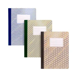 Pukka Pad Haze Composition Notebooks, 7.5" x 8.75", College-Ruled, 70 Sheets, Assorted Colors, 3/Pack (9976(AST)-HZE)