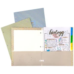 Pukka Pad Haze 3-Hole Punched 2-Pocket Cardstock Portfolio Folders, Assorted Colors, 6/Pack (9980(AST)-HZE)