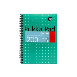 Pukka Pad Metallic Jotta Professional Notebooks, 6.9" x 9.8", College Ruled, 100 Sheets, Green, 3/Pack (8520-MET)