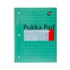 Pukka Pad Metallic 1-Subject Notebooks, 8" x 10.5", College Ruled, 100 Sheets, Green, 3/Pack (8795-MET)