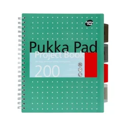 Pukka Pad Metallic 5-Subject Notebook, Ruled, 100 Sheets, Green, 3/Pack (8748-MET)