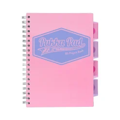 Pukka Pad Pastels 5-Subject Notebooks, 7" x 10", Ruled, 100 Sheets, Assorted Colors, 3/Pack (3032-PST)