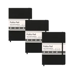 Pukka Pad Professional Notebook, 5.11" x 8.2", College-Ruled, 96 Sheets, Black, 3/Pack (9940-SIG(3))