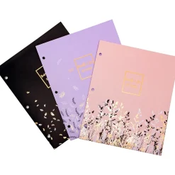 Pukka Pad Rochelle & Jess 3-Hole Punched 2-Pocket Portfolio Folders, Assorted Colors, 6/Pack (9108-ROC)
