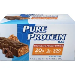 Pure Protein Protein Bar Gluten Free Chocolate Peanut Butter Protein Bar, 6 Bars/Box (NRN13805)