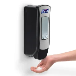 PURELL ADX12 Wall Mounted Hand Sanitizer Dispenser, Black/Brushed Chrome (8828-06)