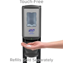 PURELL CS6 Automatic Floor Stand Hand Sanitizer Dispenser, Black/Chrome (7416-DS)
