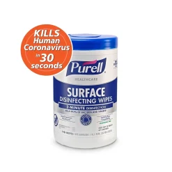PURELL Healthcare Disinfecting Wipes, 110 Wipes/Container, 6/Carton (9340-06)