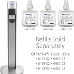 PURELL MESSENGER ES6 Automatic Floor Stand Hand Sanitizer Dispenser, Silver/Graphite (7316-DS-SLV)