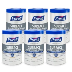PURELL Professional Disinfecting Wipes, Fresh Citrus Scent, 110 Wipes/Container, 6/Carton (9342-06)