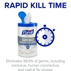 PURELL Professional Disinfecting Wipes, Fresh Citrus Scent, 110 Wipes/Container, 6/Carton (9342-06)