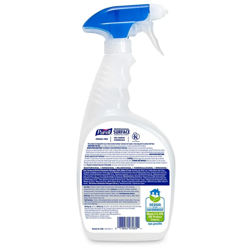 PURELL Professional Surface Disinfectant Spray, Fresh Citrus Scent, 32 oz. (3342-06)