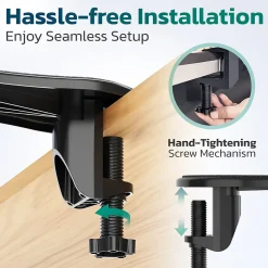 Purely E5620 Ergonomic Arm Rest/Elbow Support for Desk, 180° Adjustable Computer Desk Support Extender, Black (PARE5620)