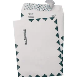 Quality Park #110 Tyvek Self-Adhesive USPS First Class Mailer, 12" x 15.5", White/Green, 100/Box (QUAR1800)
