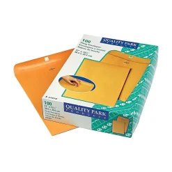 Quality Park Clasp & Moistenable Kraft Catalog Envelopes, 12" x 15.5", Brown Kraft, 100/Box (QUA37910)