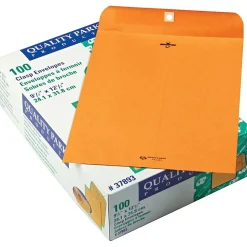 Quality Park Clasp Kraft Catalog Envelope, 9 1/2" x 12 1/2", Brown, 100/Box (37893)
