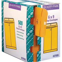 Quality Park Clasp Kraft Catalog Envelope, 6" x 9", Kraft, 500/Box (QUA37555)