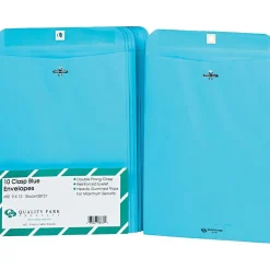 Quality Park Fashion Clasp & Moistenable Glue Catalog Envelope, 9" x 12", Blue, 10/Pack (38737)