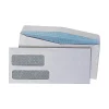 Quality Park Gummed Security Tinted #10 Double Window Envelopes, 4 1/8" x 9 1/2", White, 500/Box (24550)