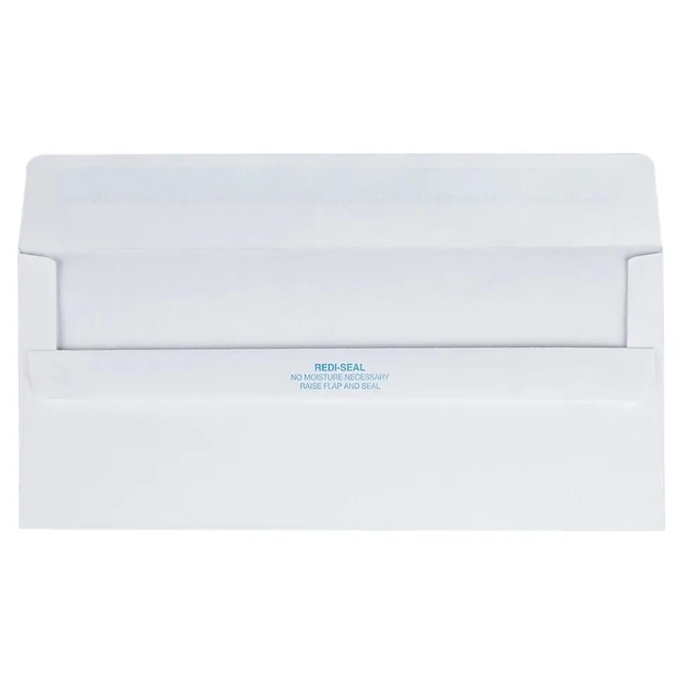 Quality Park Redi-Seal #10 Business Envelopes, 4 1/8" x 9 1/2", White Wove, 500/Box (QUA11118)