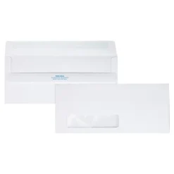 Quality Park Redi-Seal #10 Window Envelopes, 4 1/8" x 9 1/2", White Wove, 500/Box (21318)