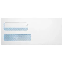 Quality Park Redi-Seal Self Seal Security Tinted #9 Double Window Envelope, 3 7/8" x 8 7/8", White Wove, 50/Pack (24529-50)