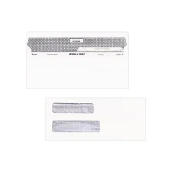 Quality Park Self Seal Security Tinted #8 Double Window Envelopes, 3 5/8" x 8 5/8", White Wove, 500/Box