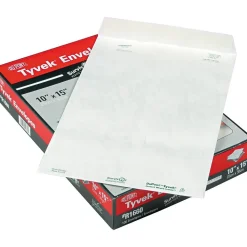 Quality Park Tyvek Flap-Stik Self Seal #98 Catalog Envelope, 10" x 15", White, 100/Box (R1660)