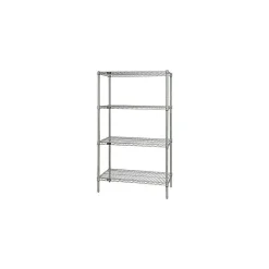 Quantum Shelving Starter Kit 4-Shelf Wire Unit, 48"W, Chrome (WR74-2448C)