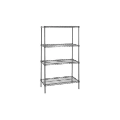 Quantum Storage Systems Wire Starter Kit 4-Shelf Metal Unit, 36"W, Chrome (WR74-2436C)