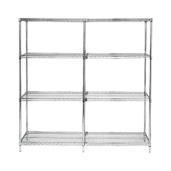 Quantum Storage Systems Wire Add-on Kit 4-Shelf Metal Unit, 72"W, Chrome (AD74-2472C)