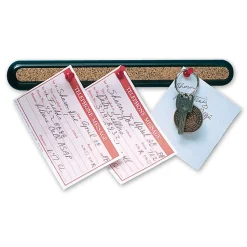Quartet Bulletin Bar II Cork Bar, Black Plastic Frame, 1"H x 18"W (2350-1)