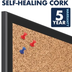 Quartet Classic Cork Bulletin Board, Black Frame, 2'W x 1.5'H (2301B)