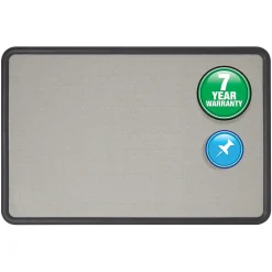 Quartet Contour Fabric Bulletin Board, Black Frame, 3'H x 4'W (7694G)