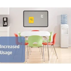 Quartet Contour Fabric Bulletin Board, Black Frame, 3'H x 4'W (7694G)