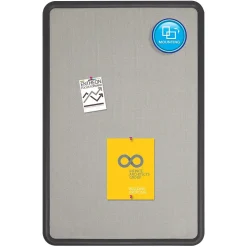 Quartet Contour Fabric Bulletin Board, Black Frame, 2'H x 3'W (7693G)