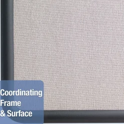 Quartet Contour Fabric Bulletin Board, Black Frame, 2'H x 3'W (7693G)
