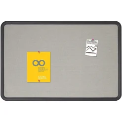 Quartet Contour Fabric Bulletin Board, Black Frame, 2'H x 3'W (7693G)