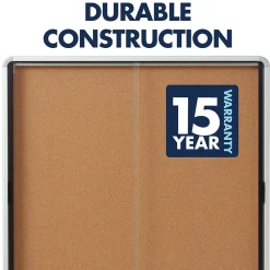 Quartet Cork Bulletin Board, Aluminum Frame, 5' x 3' (EISC3956)