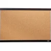 Quartet Cork Bulletin Board, Mahogany Finish and Aluminum Frame, 2'H x 3'W (ELANB2436A)