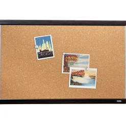 Quartet Cork Bulletin Board, Mahogany Finish and Aluminum Frame, 2'H x 3'W (ELANB2436A)
