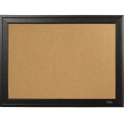 Quartet Cork Bulletin Board, Black Frame, 11"H x 17"W (79279)