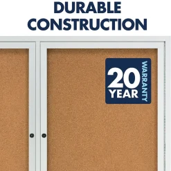 Quartet Cork Enclosed Board, Aluminum Frame, 3'H x 4'W (2364)