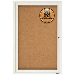 Quartet Cork Enclosed Bulletin Board, Aluminum Frame, 3'H x 2'W (2363)