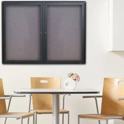 Quartet Fabric Enclosed Bulletin Board, Graphite Frame, 3'H x 4'W (2364L)