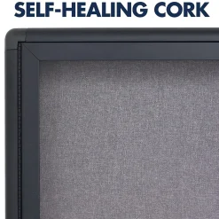 Quartet Fabric Enclosed Bulletin Board, Graphite Frame, 3'H x 4'W (2364L)