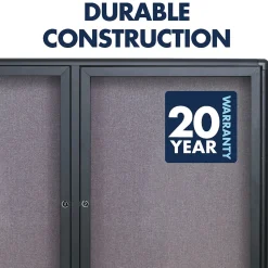 Quartet Fabric Enclosed Bulletin Board, Graphite Frame, 3'H x 4'W (2364L)